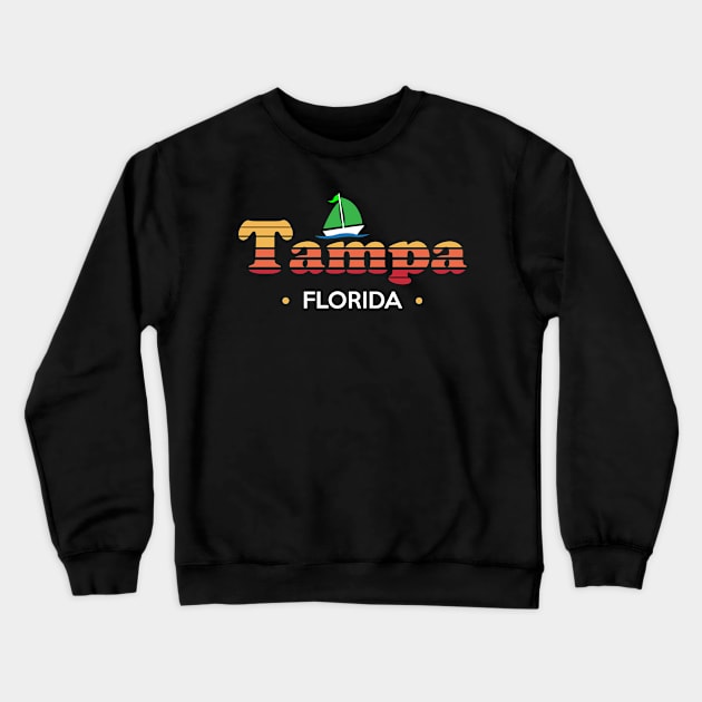 Colorful 80s style Tampa Design Crewneck Sweatshirt by Brobocop